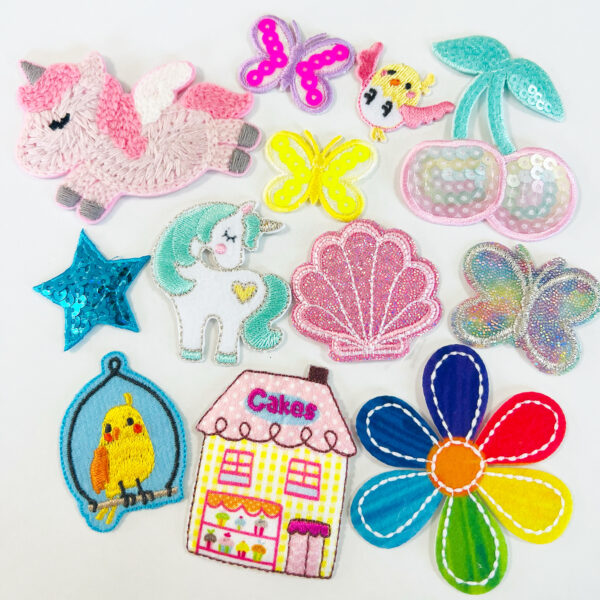 レインボーフラワーワッペン　入園入学　幼稚園　保育園　小学校　アイロンワッペン　アップリケ　ハンドメイド　入園祝い - 画像 (3)