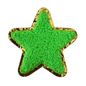 ワッペンシール 星 黄緑 もこもこ 人気のシール交換 スター お名前ワッペン 入園入学 幼稚園 保育園 かわいい 貼るだけ