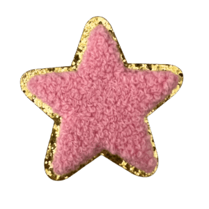 ワッペンシール 星 ピンク もこもこ アップリケ スター お名前ワッペン 入園入学 幼稚園 保育園 かわいい 貼るだけ