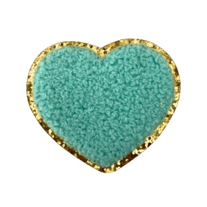 ワッペンシール ハート 水色 もこもこ お名前ワッペン 入園入学 幼稚園 保育園 かわいい 貼るだけ