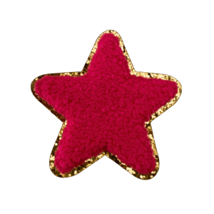 ワッペンシール 星 赤色もこもこ 人気のシール交換 スター お名前ワッペン 入園入学 幼稚園 保育園 かわいい 貼るだけ