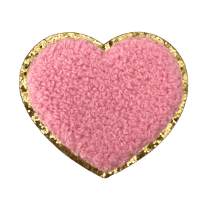 ワッペンシール ハート ピンク もこもこ お名前ワッペン 入園入学 幼稚園 保育園 かわいい 貼るだけ